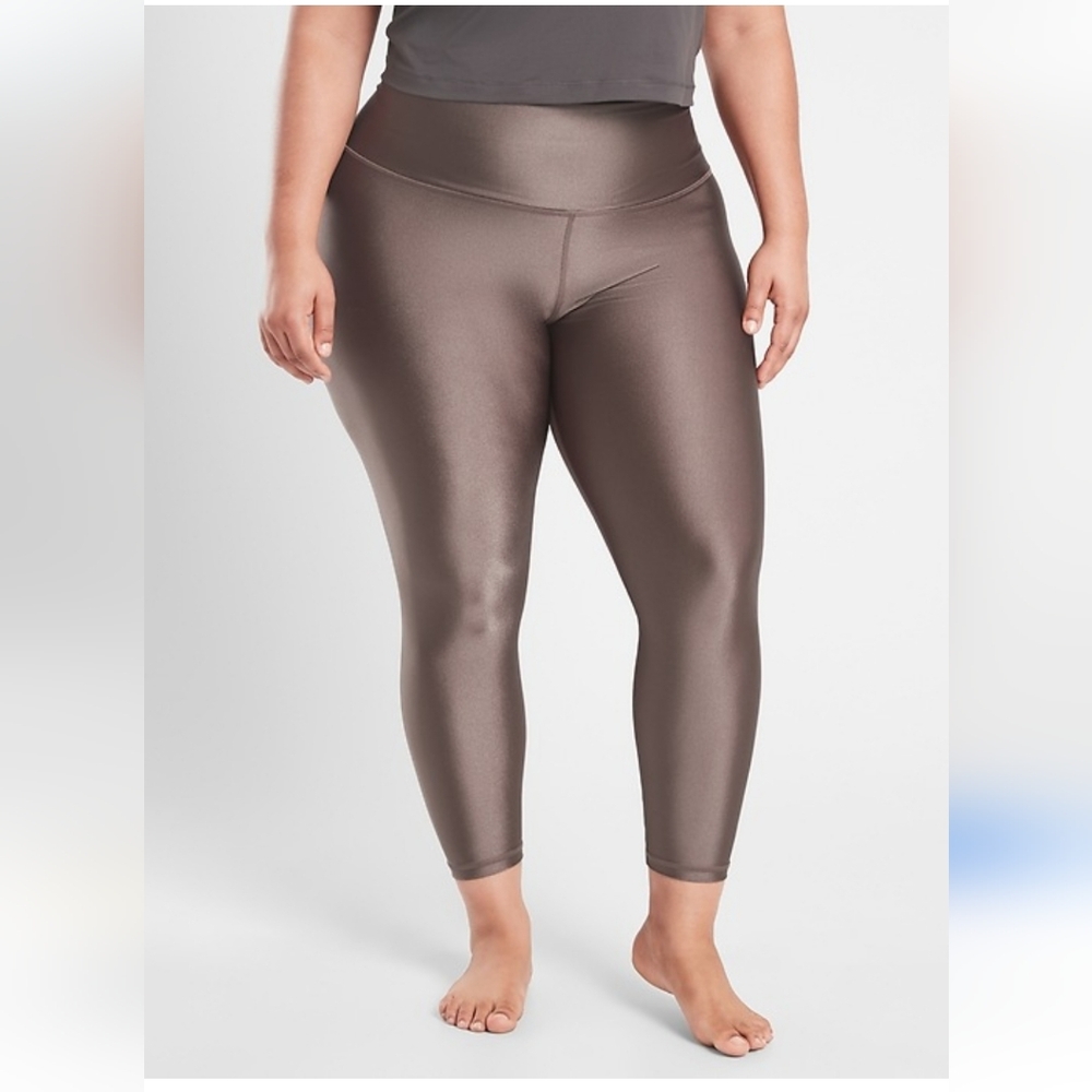 Plus Size 3X Athleta Elation Shine Tight Yoga Fitness Pant Legging coffee color